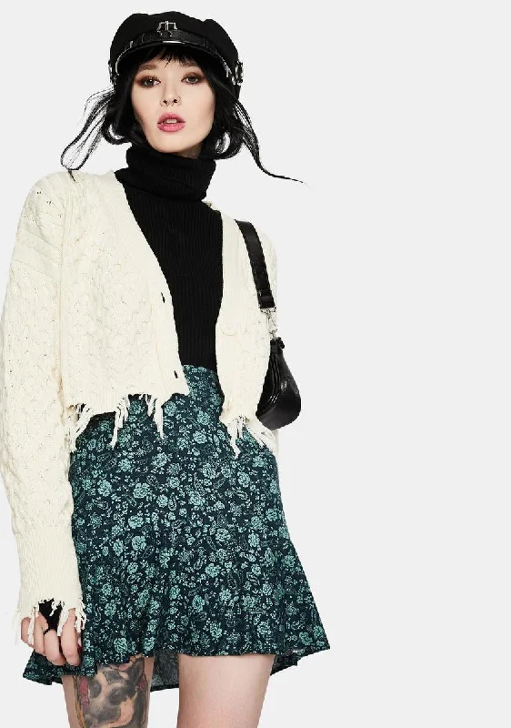 Women's Comfortable Lounge Garments Style Upgrade Gaelle Mono Paisley Sage Mini Skirt