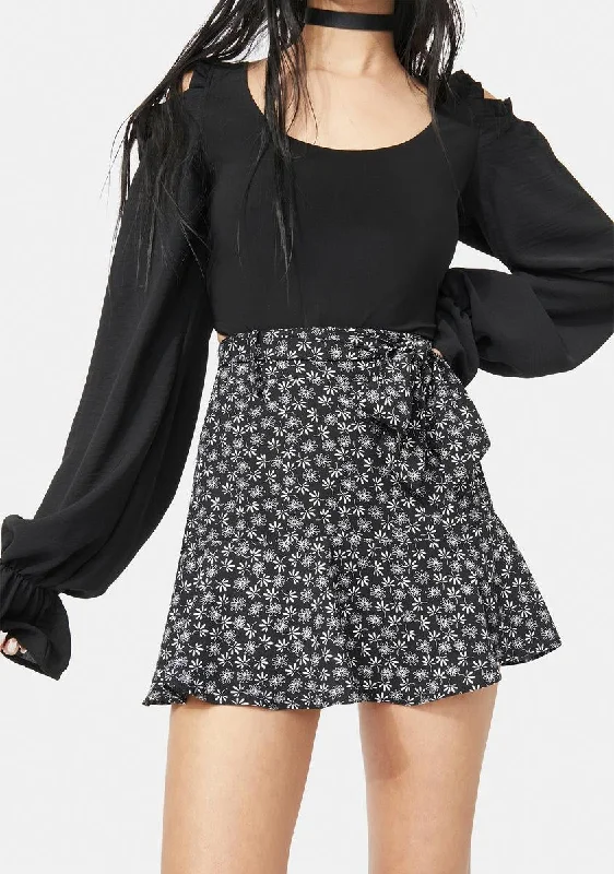 Women's Party Outfit Trendy Fashion Sale Night Picked Perfection Floral Wrap Mini Skirt