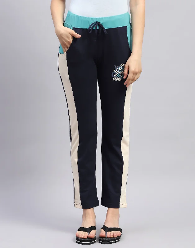 Women's Formal Clothes Snag Fabulous Fashion Bargains Women Navy Blue Printed Regular Fit Lower