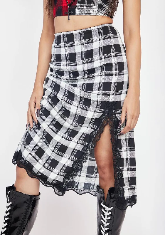 Vintage-Inspired Garments Must-Have Style Discounts Pretty Little Mess Plaid Midi Skirt