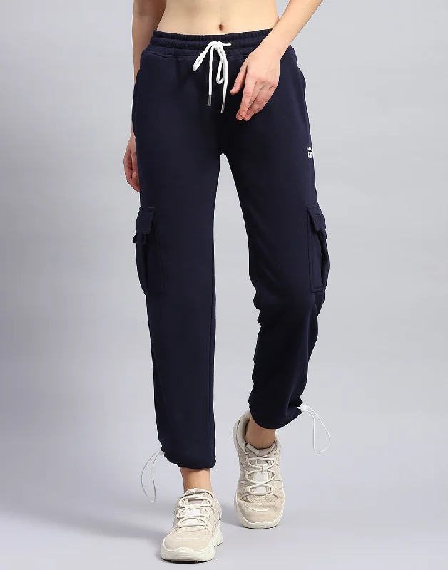 Women's Evening Attire Limited Time Women Navy Blue Solid Regular Fit Lower