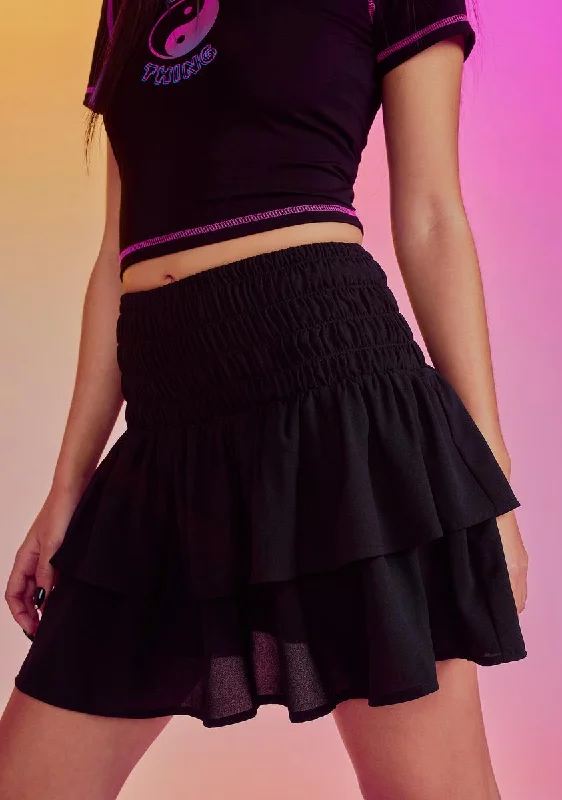 Women's Formal Event Clothing Style Without Limits Talented Twin Smocked Mini Skirt