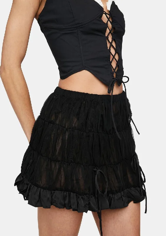 Women's Classic Attire Premium Style Dotty Ruffle Skirt