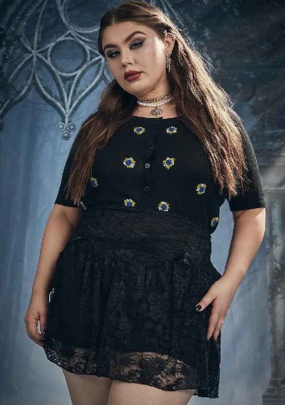 Classic Women's Clothing Styles Sustainable Fashion Extravaganza Plus Midnight Meal Lace Mini Skirt