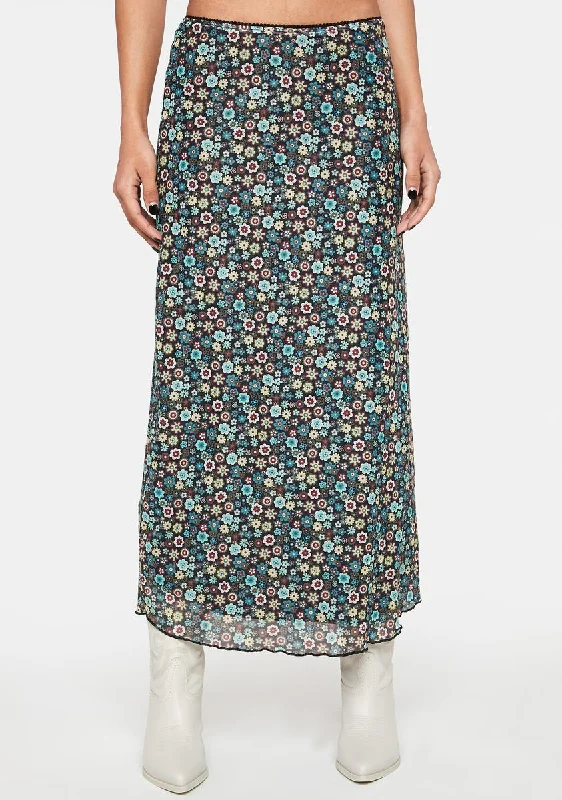 Women's Tailored Outfit Embrace New Fashion Floral Lassie Maxi Skirt