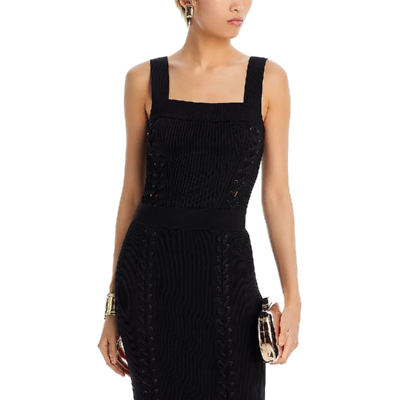 Women's Formal Event Outfit Style Revolution Womens Striped Ribbed Tank Top Sweater