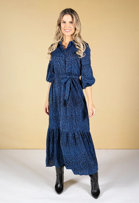 Women's Wardrobe Apparel The Latest Trends Leo Print Button Up Dress