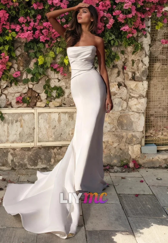 Women's Elegant Evening Outfit Mega Sales Straight Across Sleeveless Sleek Mermaid Wedding Dress Women's Elegant Evening Outfit Mega Sales Straight Across Sleeveless Sleek Mermaid Wedding Dress