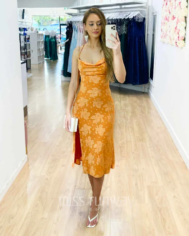 Women's Vacation Garments Cool Prices Mary Slip Midi Dress - Orange