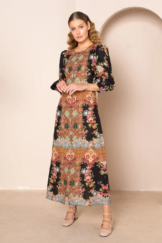 Women's Trendy Casual Clothes Step Ahead, Lead The Trend Renne Round Neck Maxi Dress