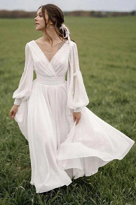 Comfortable Women's Clothing Flirty Fashion Discounts Chiffon Beach Wedding Dresses Puff Sleeve Vintage Bride Dresses V Neck Boho Wedding Gowns Comfortable Women's Clothing Flirty Fashion Discounts Chiffon Beach Wedding Dresses Puff Sleeve Vintage Bride Dresses V Neck Boho Wedding Gowns