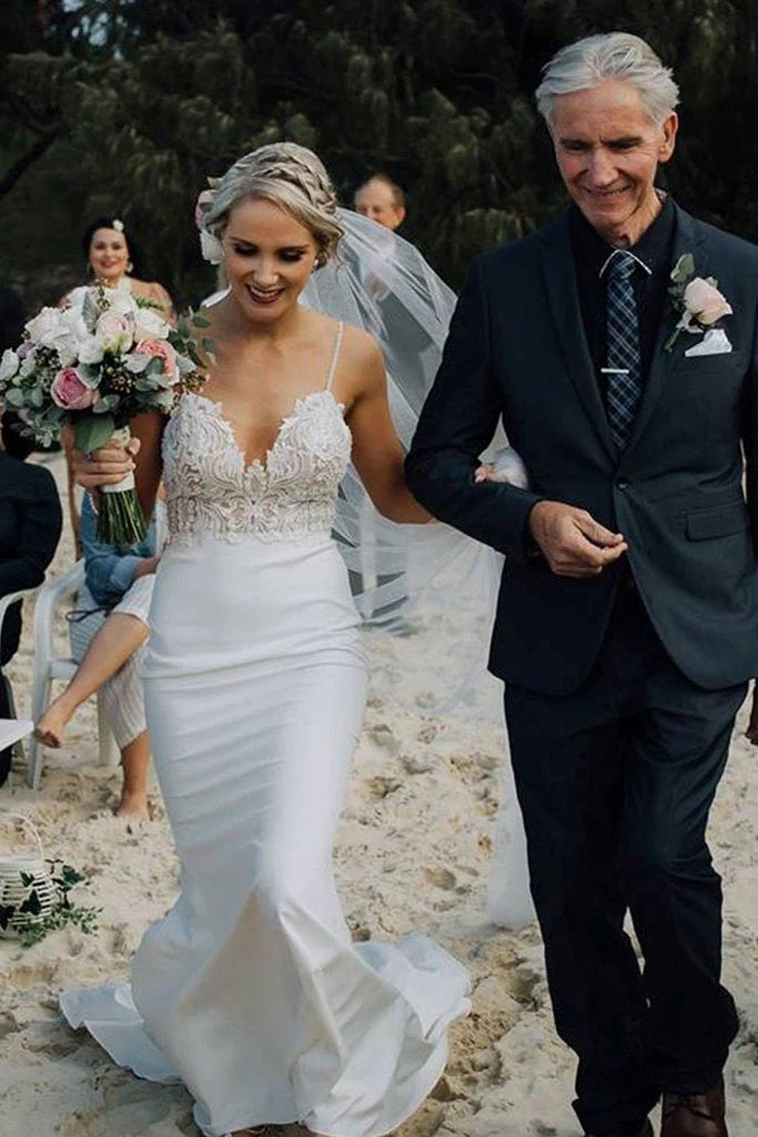 Women's Clothes For Special Occasions Chic Style Discounts Spaghetti Straps Lace Country Wedding Dress Mermaid Backless Wedding Gowns Women's Clothes For Special Occasions Chic Style Discounts Spaghetti Straps Lace Country Wedding Dress Mermaid Backless Wedding Gowns