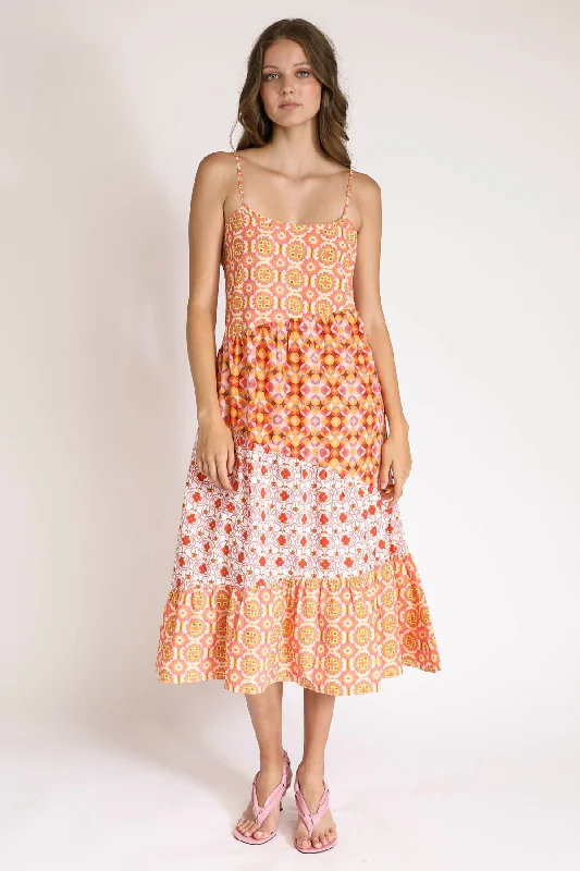 Fashion-Forward Women's Clothing Elegant Fashion Offers Gina Spliced Print Sun Dress