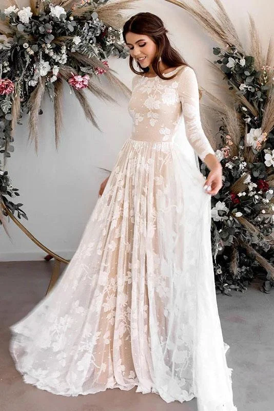 Women's Comfortable Clothes For Weekends Fresh Fashion Discounts A Line 3/4 Sleeves Wedding Dresses Elegant Backless Boho Bride Dress Women's Comfortable Clothes For Weekends Fresh Fashion Discounts A Line 3/4 Sleeves Wedding Dresses Elegant Backless Boho Bride Dress