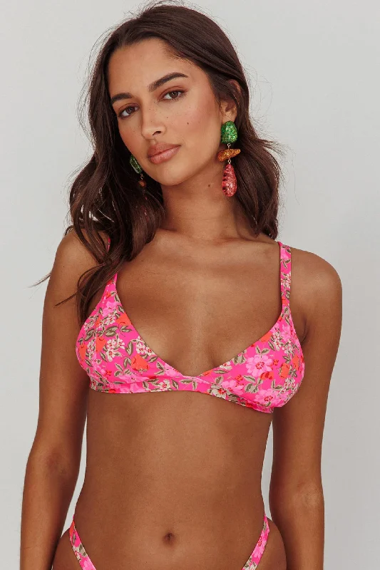 Women's Clothes For Work Events Fashion Forward Aether Triangle Bikini Top Pink Floral Women's Clothes For Work Events Fashion Forward Aether Triangle Bikini Top Pink Floral