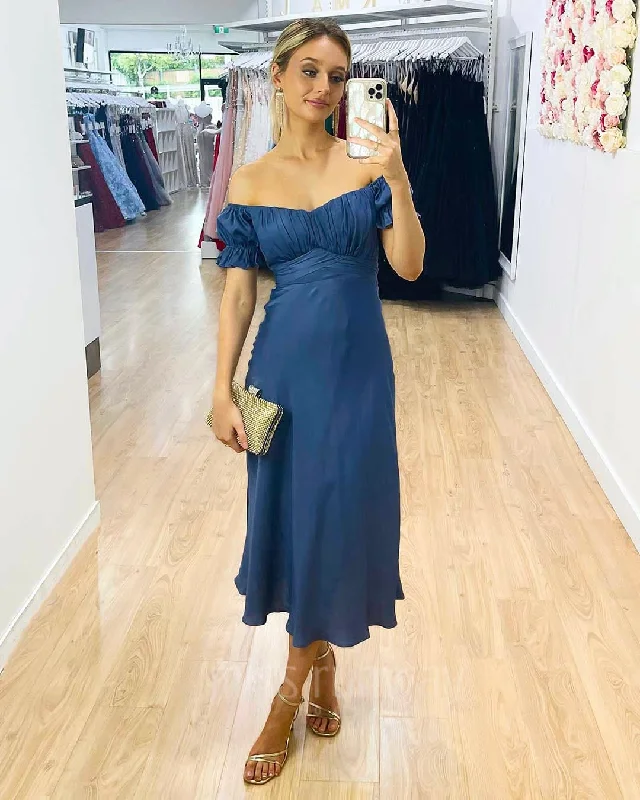 Women's Chic Outfit Final Sale Masie Midi Dress - Steel Blue