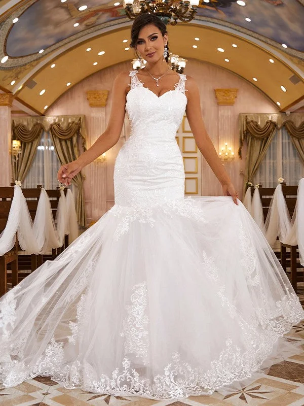 Comfortable Women's Clothes Daring Fashion Promotions Trumpet/Mermaid Lace Applique V-neck Sleeveless Sweep/Brush Train Wedding Dresses Comfortable Women's Clothes Daring Fashion Promotions Trumpet/Mermaid Lace Applique V-neck Sleeveless Sweep/Brush Train Wedding Dresses