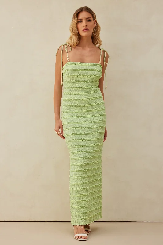 Women's Professional Clothes Flirty Fashion Discounts Edie Frill Midi Dress Sage