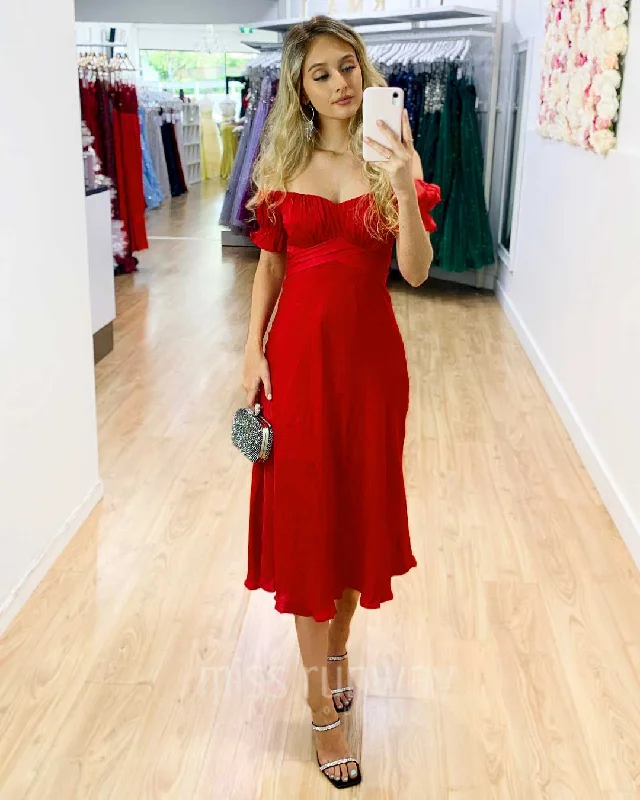 Women's Travel Apparel Boutique Styles Masie Midi Dress - Red