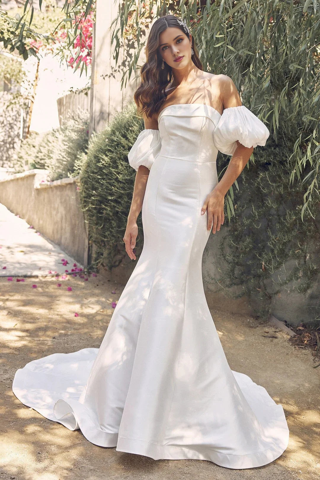 Women's Casual Wear Outfit Discount Extravaganza White long strapless bubble sleeve wedding dress Women's Casual Wear Outfit Discount Extravaganza White long strapless bubble sleeve wedding dress