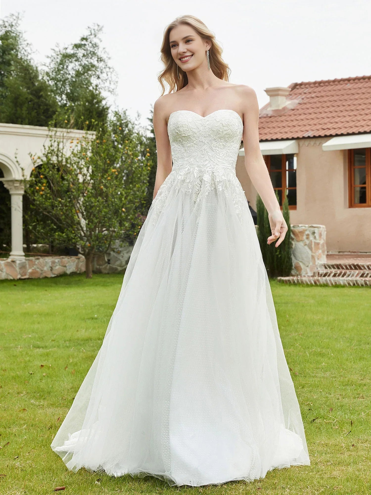 Women's Transitional Apparel Sophisticated Style Offers Strapless sweetheart lace tight corset sheer dress wedding dress Women's Transitional Apparel Sophisticated Style Offers Strapless sweetheart lace tight corset sheer dress wedding dress