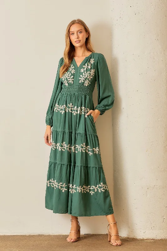 Women's Professional Outfit Affordable Trendy Fashion Hunter modest maxi dress-NEW
