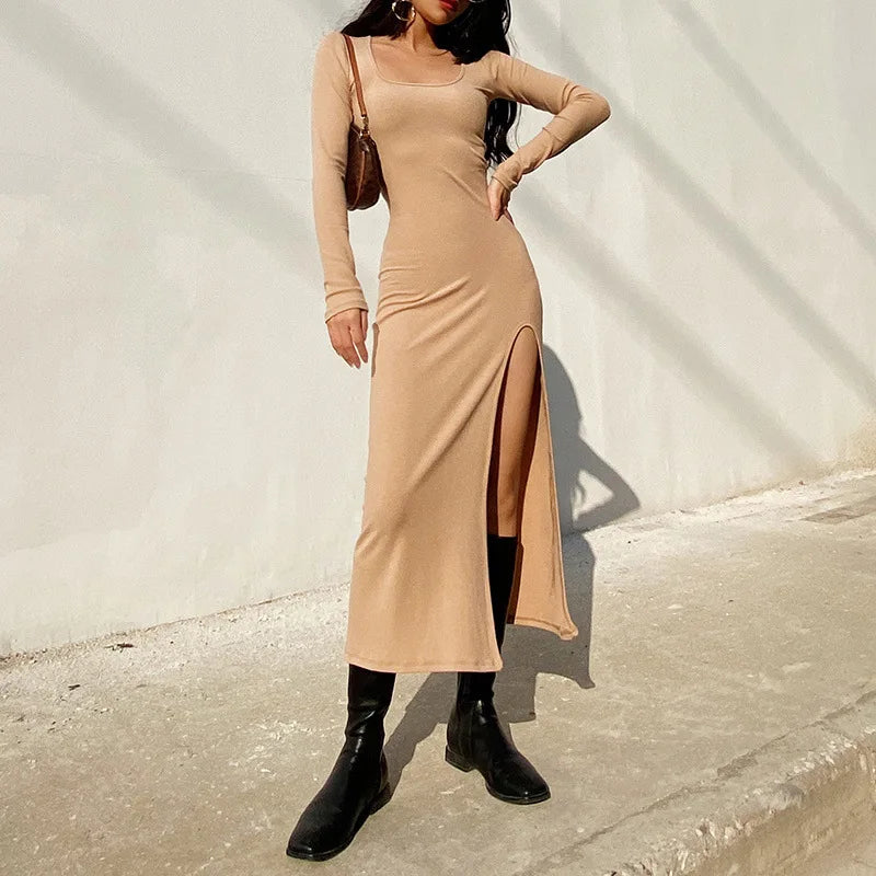 Women's Clothing For Travel Seasonal Picks Round Neck Sexy Waist Elegant Streetwear Traf Midi Dresses