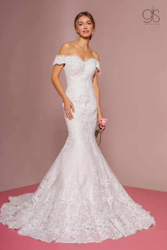 Affordable Women's Apparel Seasonal Sale Long Off Shoulder Wedding Dress Bridal