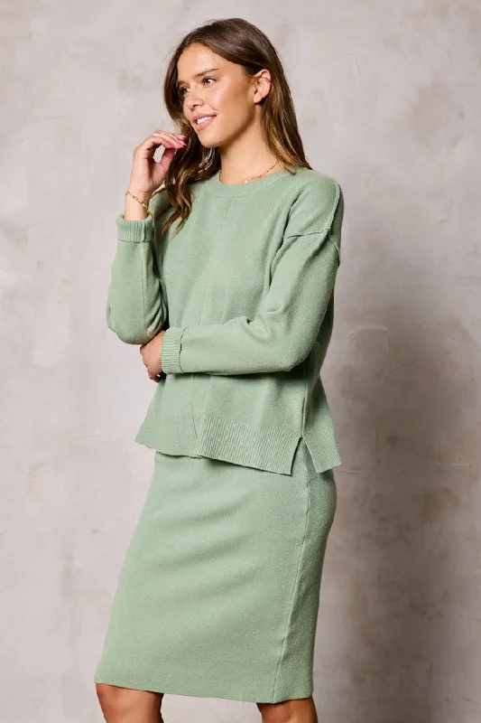 Women's Professional Outfit Forward Trendsetter Toasted sage sweater set