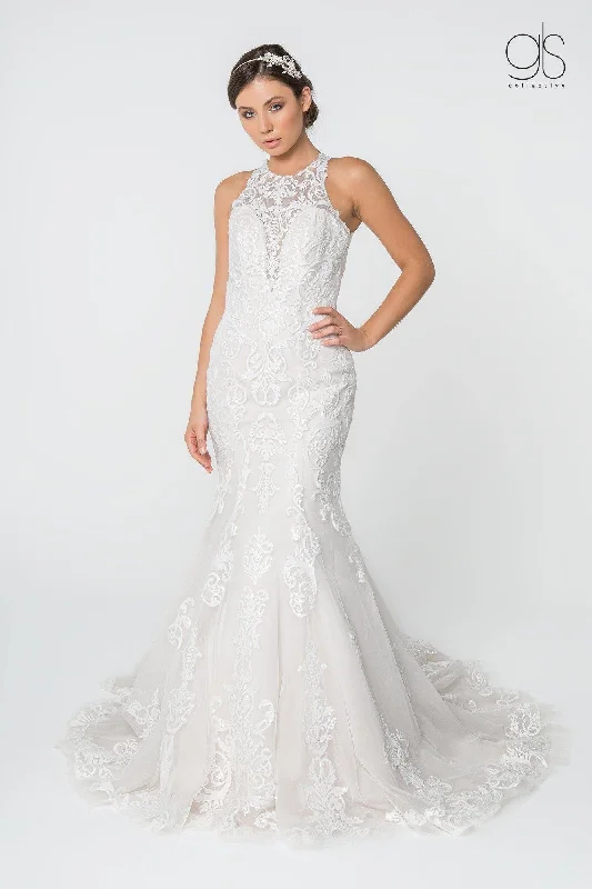 Women's Evening Wear Attire Effortless Style, Endless Impact Simple Lace Embellished Mesh Wedding Long Gown Women's Evening Wear Attire Effortless Style, Endless Impact Simple Lace Embellished Mesh Wedding Long Gown