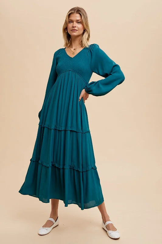Women's Versatile Apparel Stylish Statements Amelia modest maxi dress in emerald