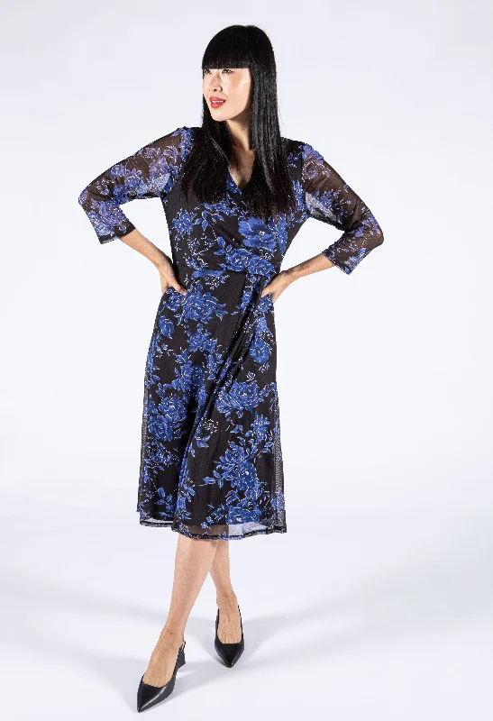 Women's Layered Outfit Snag Fabulous Fashion Bargains Wrap Bodice Floral Mesh Dress