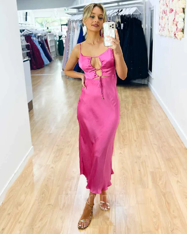 Women's Evening Wear Outfit Shop The Hottest Deals Rebecca Midi Dress - Pink