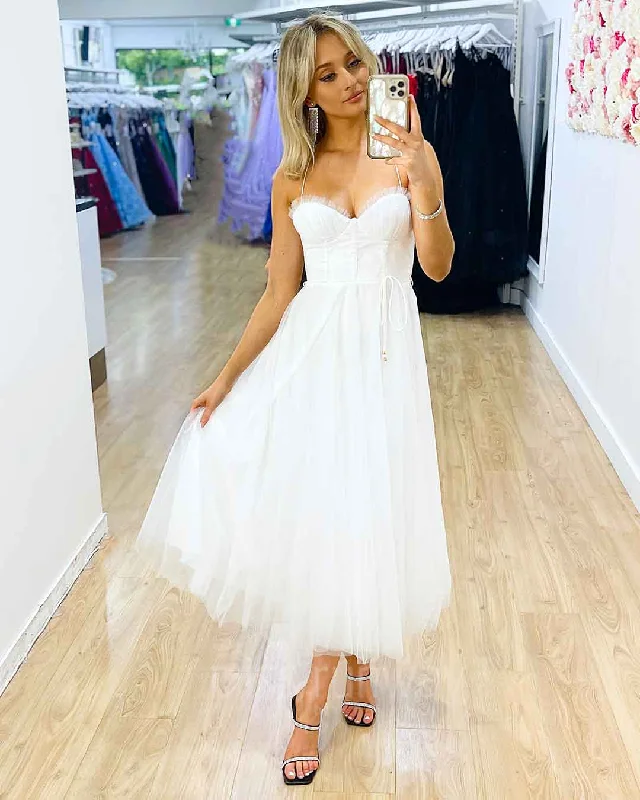 Women's Night-Out Clothes Urban Fashion Carrie Midi Dress - White