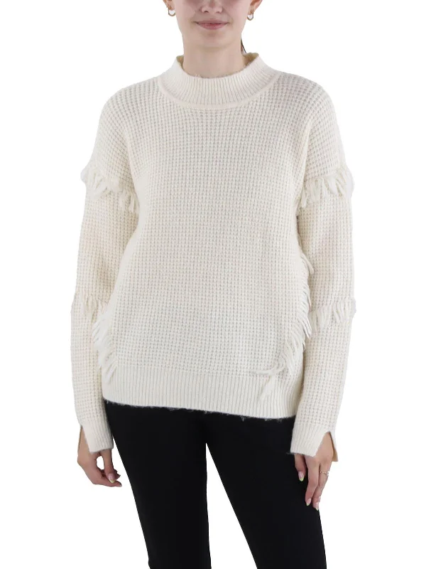 Women's Stylish Vacation Attire Insane Discount Onslaught Womens Fringe Pullover Mock Turtleneck Sweater Women's Stylish Vacation Attire Insane Discount Onslaught Womens Fringe Pullover Mock Turtleneck Sweater