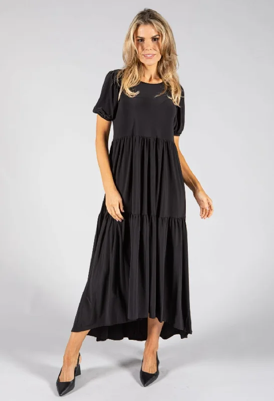 Women's Clothing Apparel Trend Alert Tiered Hem Midi Dress