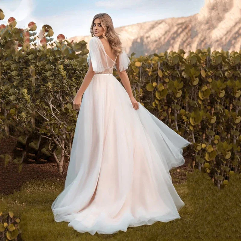 Women's Functional Apparel For Outdoor Activities Statement Fashion Offers Wedding Dress Deep V Neck Lace Mid Sleeves Beach Backless Long Formal Wear Dresses Women's Functional Apparel For Outdoor Activities Statement Fashion Offers Wedding Dress Deep V Neck Lace Mid Sleeves Beach Backless Long Formal Wear Dresses
