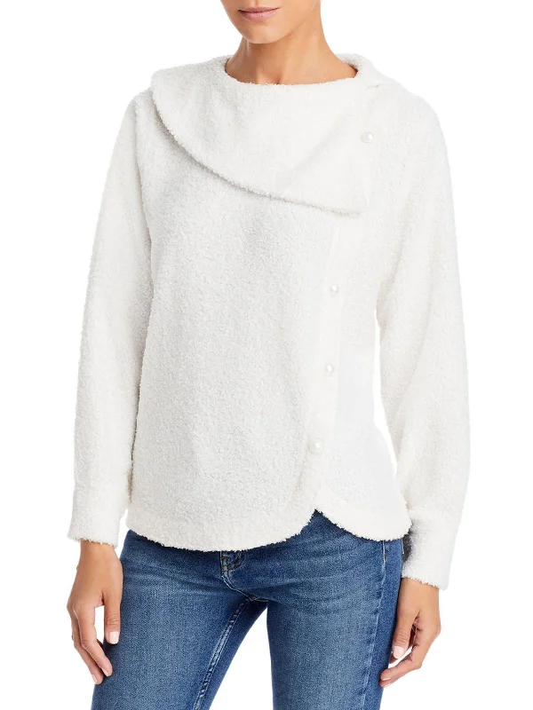 Timeless Women's Apparel Seasonal Trends Womens Sherpa Tulip Hem Pullover Sweater