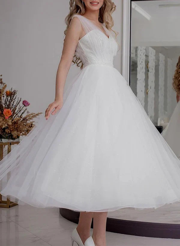 Vintage-Inspired Women's Clothes Classy Style Discounts A-line V-neck sleeveless sequin and ankle sheer wedding dress Vintage-Inspired Women's Clothes Classy Style Discounts A-line V-neck sleeveless sequin and ankle sheer wedding dress