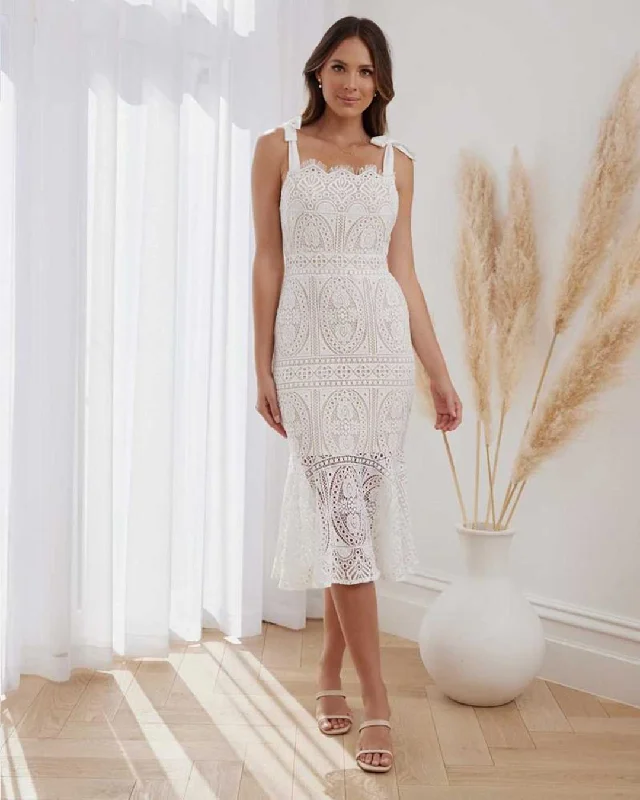 Timeless Women's Garments Boutique Styles Reneylla Lace Dress - White