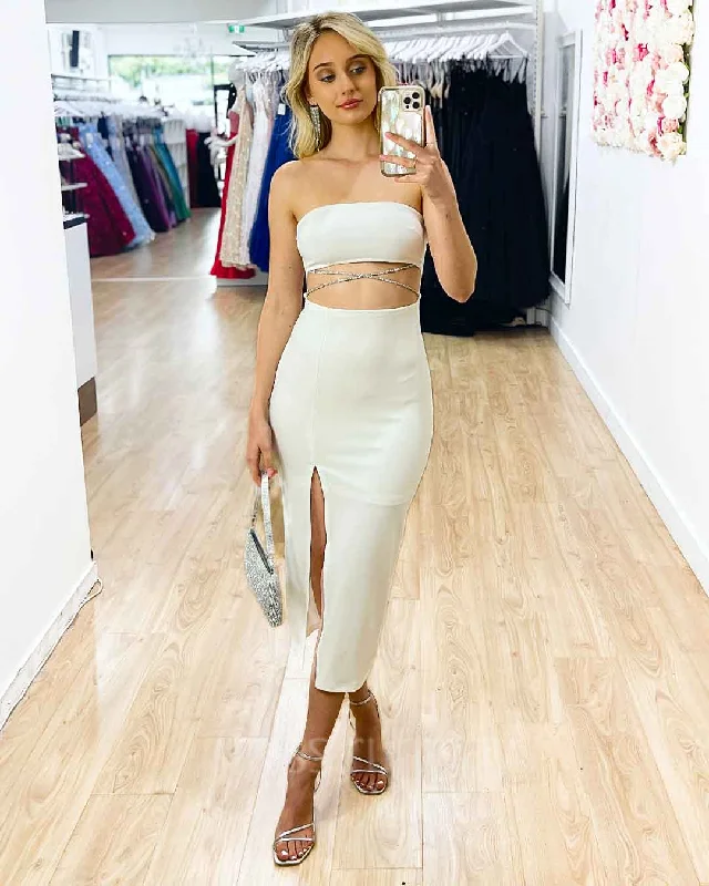 Women's Sporty Chic Clothes Urban Style Promotions Maddy Midi Dress - White