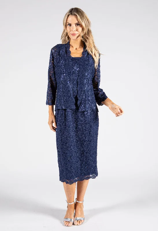 Women's Office Attire Break Fashion Norms Two Piece Lace Dress and Jacket