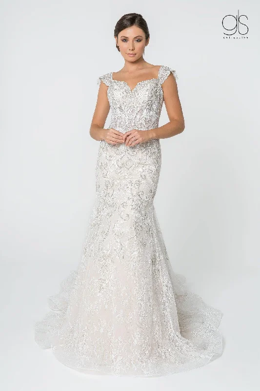 Fashion-Forward Women's Clothing Hot Picks Bridal Long Gown Cap Sleeve Wedding Dress Fashion-Forward Women's Clothing Hot Picks Bridal Long Gown Cap Sleeve Wedding Dress