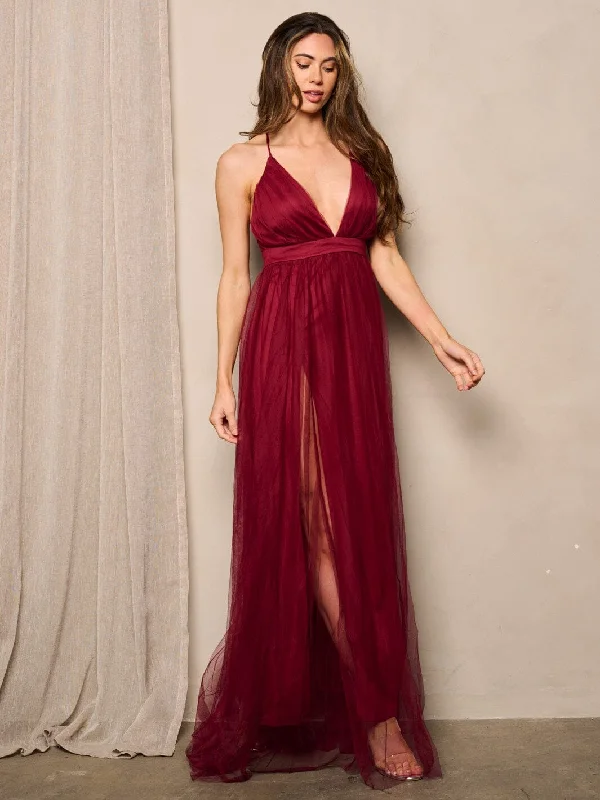 Casual Attire For Women Polished Style Deals WOMEN'S SLEEVELESS V-NECK OPEN BACK MAXI GOWN DRESS