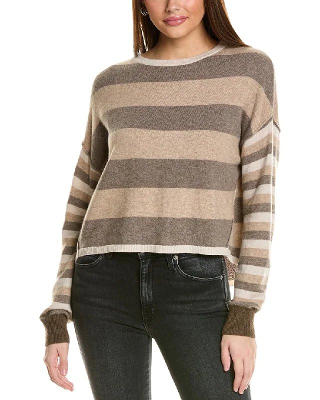 Women's Trendy Casual Outfit Elegant Style Collaboration A-Line Stripe Blocked Crewneck