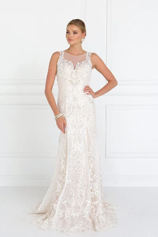 High-Fashion Women's Clothing Daring Fashion Promotions Mermaid Long Wedding Dress with Sheer Back High-Fashion Women's Clothing Daring Fashion Promotions Mermaid Long Wedding Dress with Sheer Back