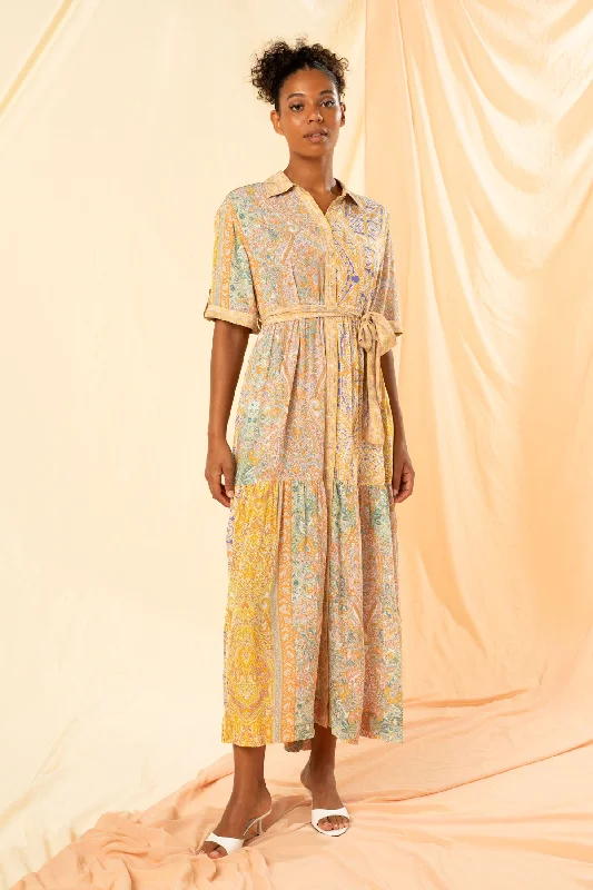 Women's Everyday Attire Classic Elegance Sales Imogen Tiered Maxi Shirt Dress