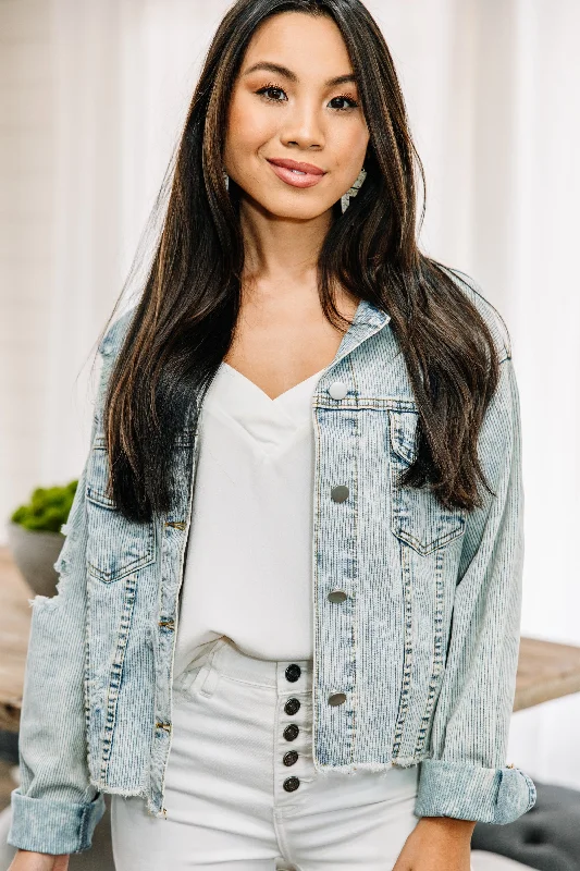 Women's Sporty Chic Clothes Let's Be Honest Light Wash Denim Jacket