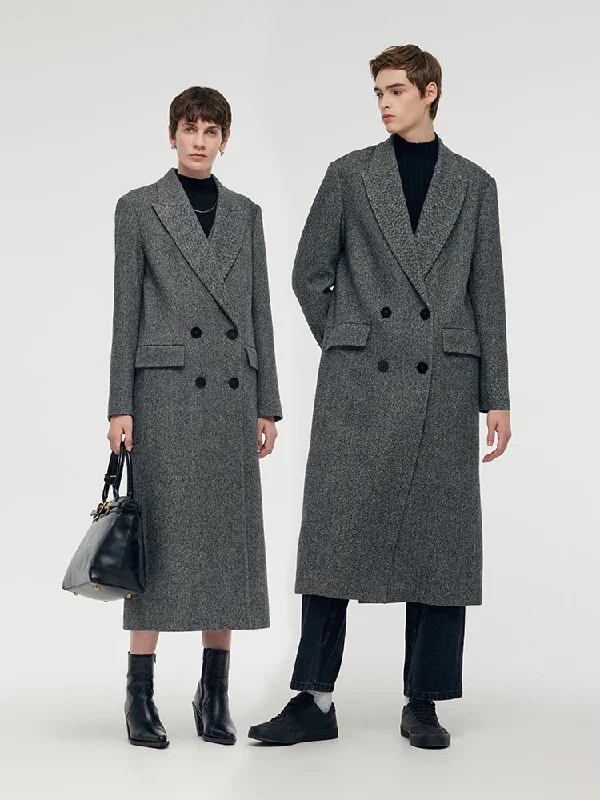 Women's Outerwear Garments Washable Wool Lapel Unisex Overcoat