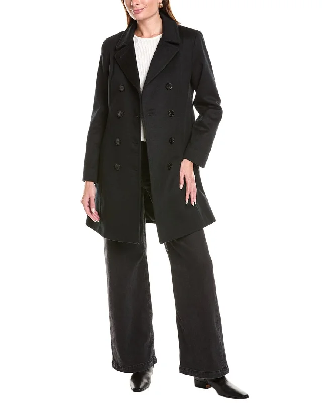 Women's Wardrobe Apparel sofiacashmere Modern Wool & Cashmere-Blend Trench Coat